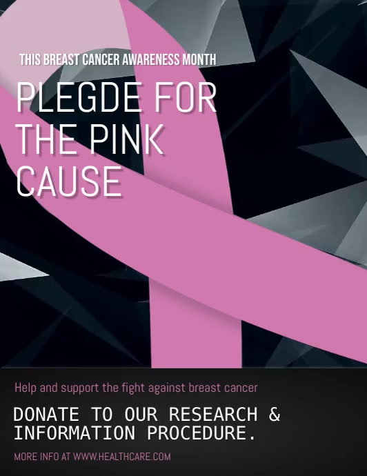 Copia de breast cancer video, pink ribbon day | PosterMyWall