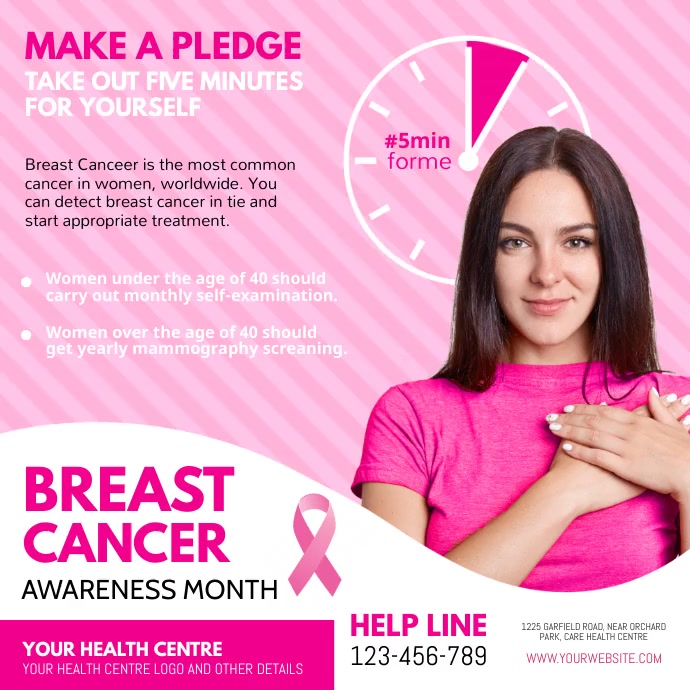 Copy of breast cancer video, pink ribbon day | PosterMyWall