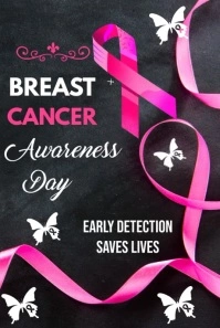 Breast Cancer Video Awareness Day Pinterest Graphic template