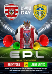 Brentford vs Leeds United A6 template