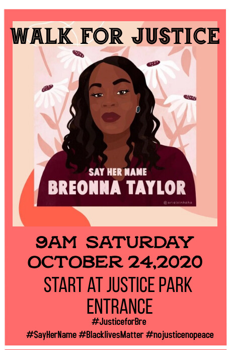 Breonna Taylor Walk For Justice Template Postermywall