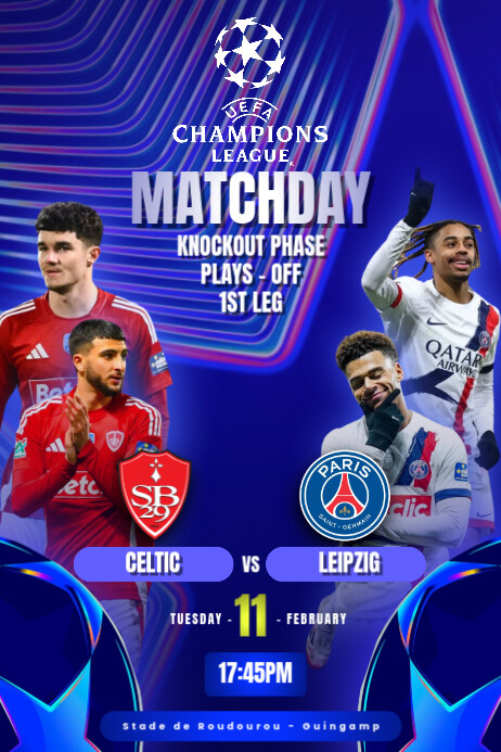 Brest VS Paris Poster template