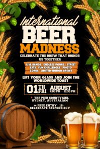 Brew Bash Madness Affiche template
