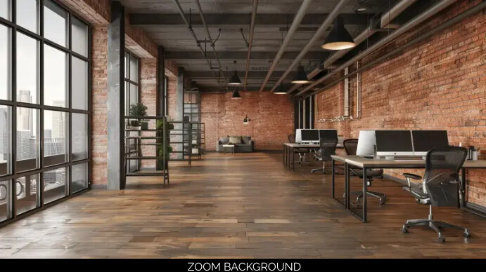 brick office background, zoom background,  de Prezentacja (16:9) template