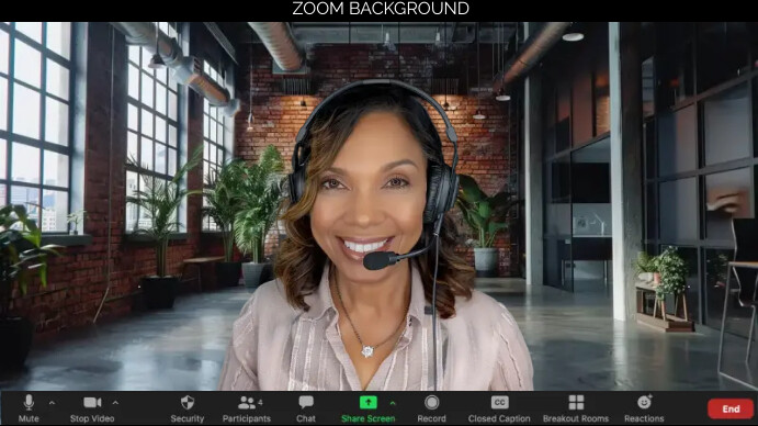 brick office background, zoom background,  de Prezentacja (16:9) template