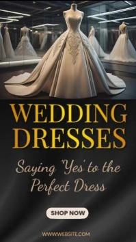Elegant Wedding Dress Flyer Template – Editable Design for Bridal Shops & Boutiques Reel Instagram