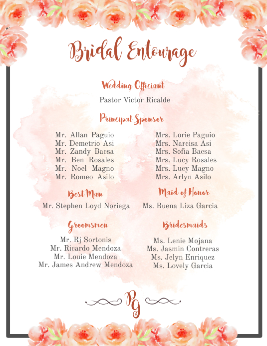 Wedding entourage invitation templates | Beachweddingtips.com