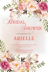 Pink Bridal Shower โปสเตอร์ template