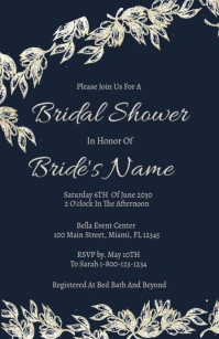 Bridal Shower Szeroki pół strony template