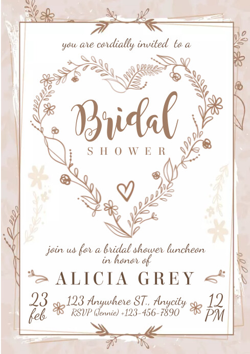 Bridal Shower A4 template