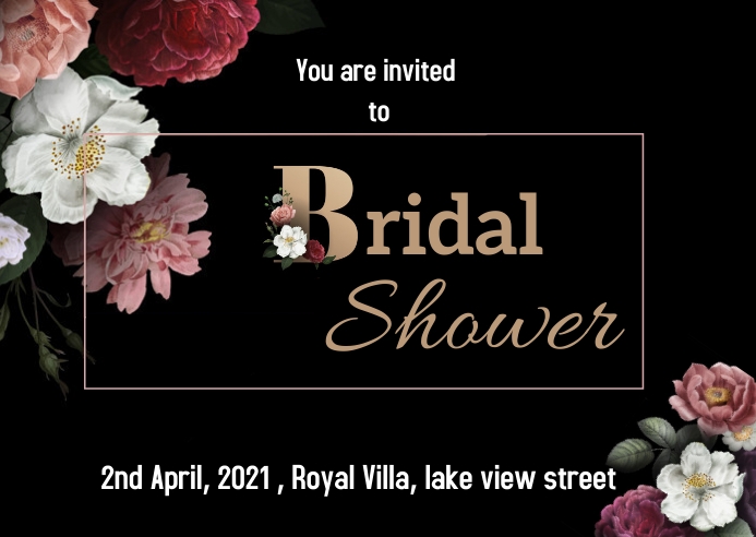 bridal shower Postcard template