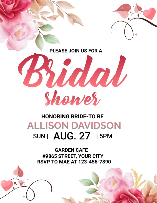 Bridal Shower Flyer Template PosterMyWall