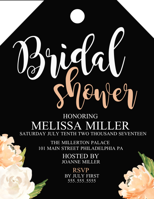 Bridal Shower Folheto (US Letter) template