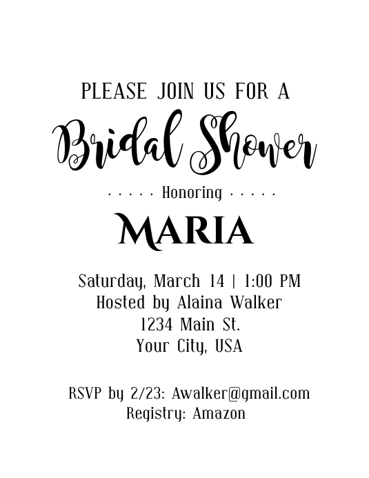Bridal Shower Invitation (Blank) Template PosterMyWall