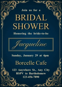 Bridal Shower Invitation Card A6 template