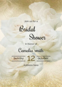 Bridal shower invitation card floral (3) A6 template