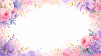 White Floral Border Design Digitale Vertoning Template