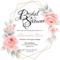 Bridal Shower Invitation Vierkant (1:1) template