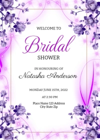 Bridal shower invitation A6 template