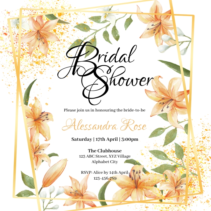 Bridal Shower Invitation Template | PosterMyWall bridal-shower-invitation-template-postermywall