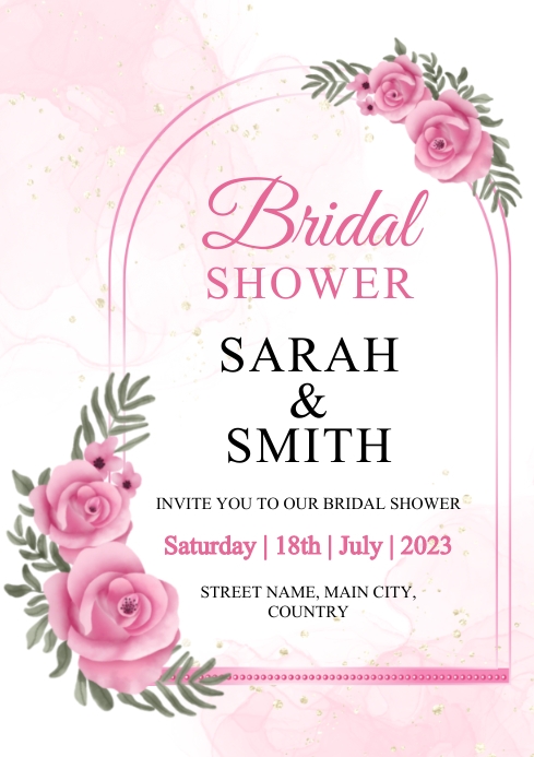 Bridal Shower Invitation Template A4