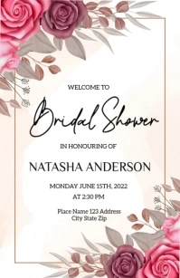 Bridal shower invitation Template Kalahating pahina na Wide