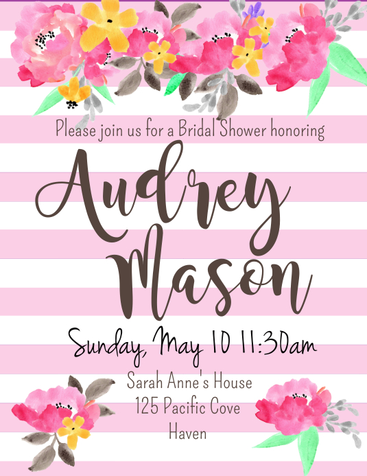 Bridal Shower Invite Template PosterMyWall