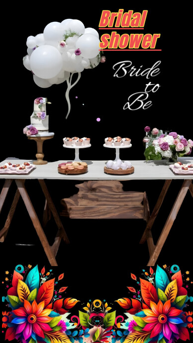 Bridal shower invite template Instagram Story