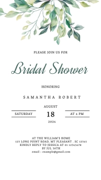 Bridal Shower Invite Template Tampilan Digital (9:16)