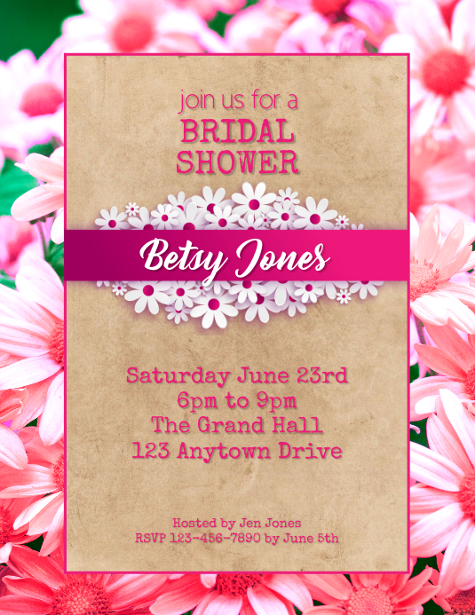 Bridal Shower party flyer Template PosterMyWall