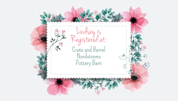 Bridal shower Registry Card Template | PosterMyWall