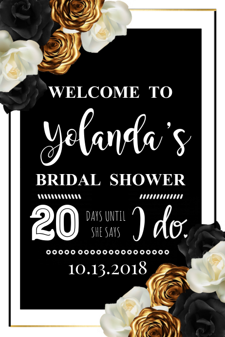 bridal shower welcome sign template postermywall
