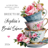 White Bridal Shower Post Instagram Template