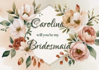 Bridesmaid Card Kartu Pos template