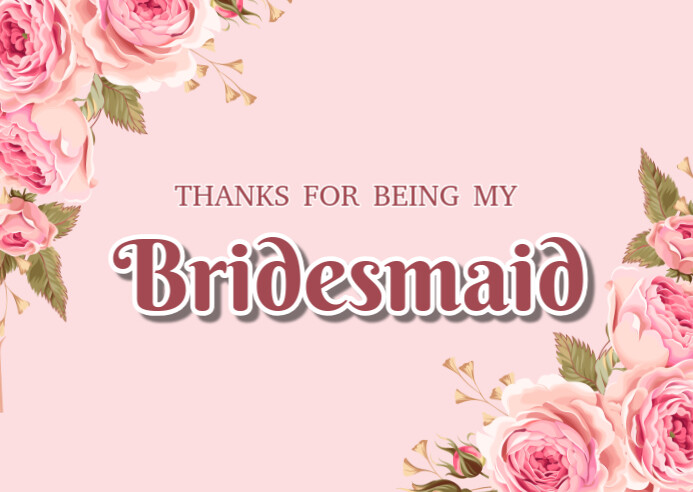 Bridesmaid card Postcard template