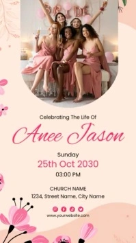 Bridesmaid card Party Invitations Instagram video Reel template