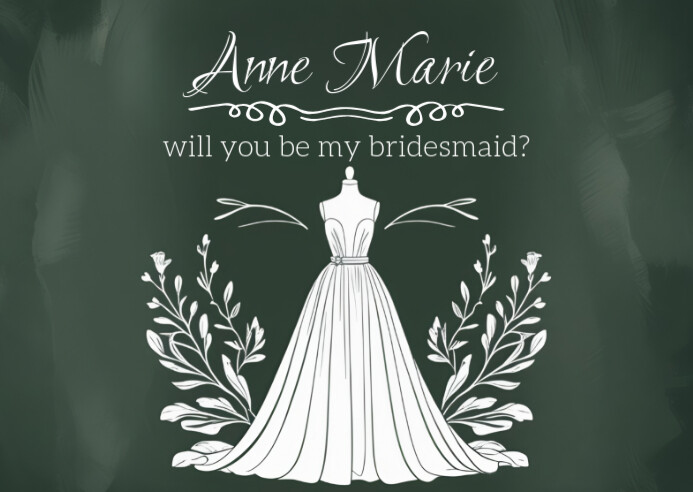 Bridesmaid Card Postcard 明信片 template