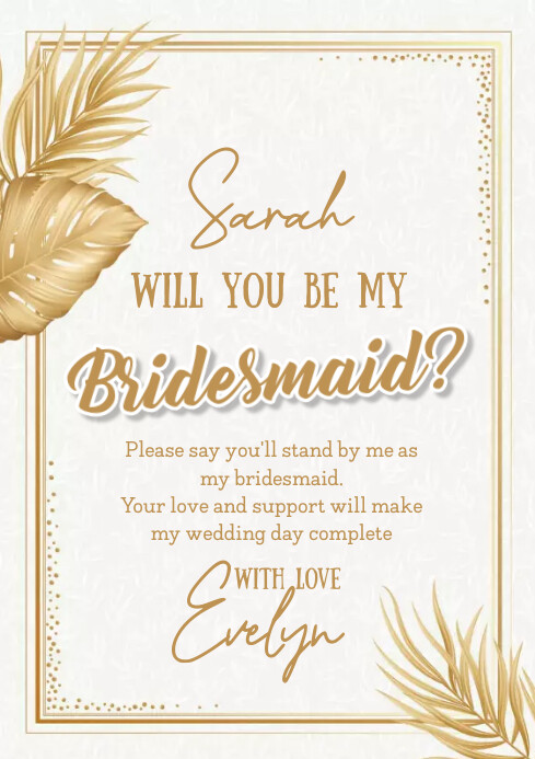 Bridesmaid Template PosterMyWall