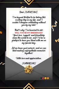 Bridesmaid design Pinterest-Grafik template