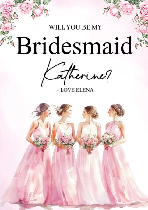 Bridesmaid A4 template