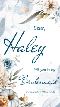 Bridesmaid Instagram Story Invitation template