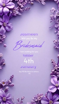 Bridesmaid invitation card Kartu Bisnis template