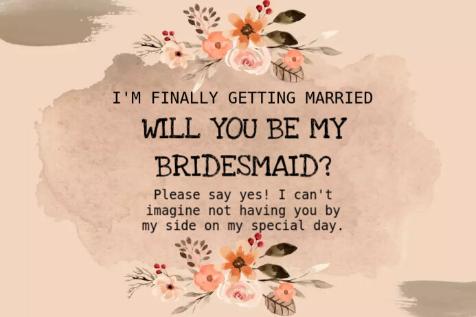 Bridesmaid Invitation Template PosterMyWall