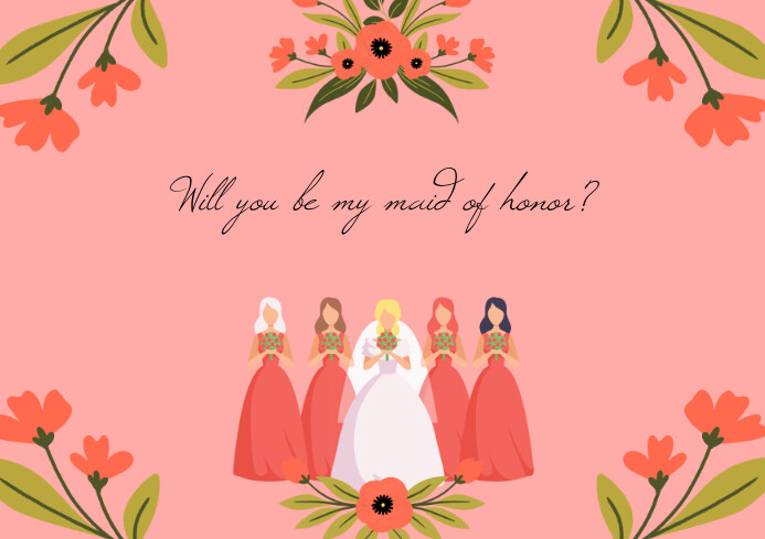 Bridesmaid Invitation Template | PosterMyWall