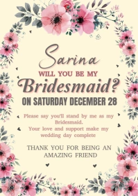 Bridesmaid invitation A1 template