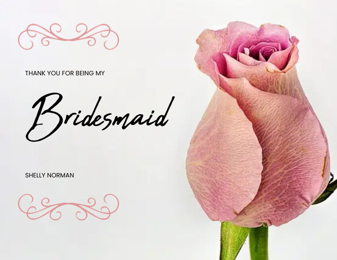 Bridesmaid thank you card Template | PosterMyWall