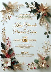 Bright & Merry Wedding Invitation A5 template