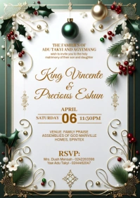 Bright & Merry Wedding Invitation A5 template