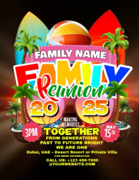 Bright Bonds: 2025 Family Reunion Bash Løbeseddel (US Letter) template