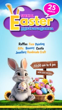 bright easter festive invitation Instagram Story template